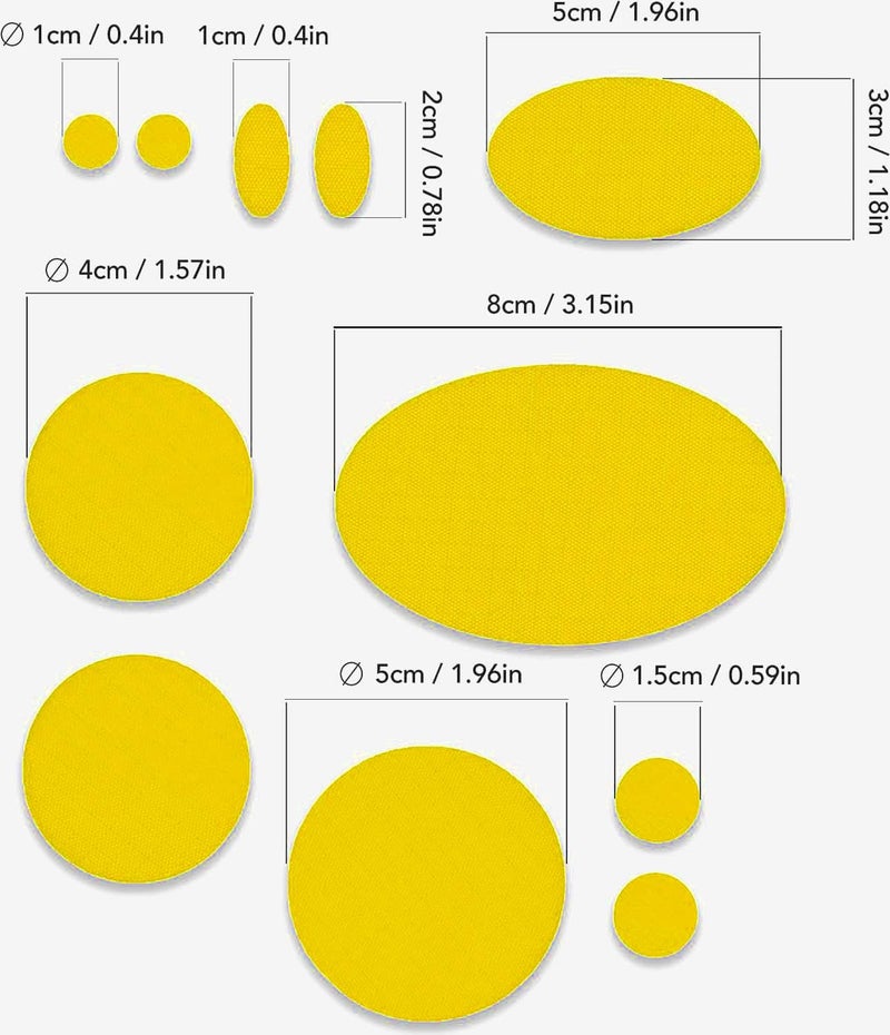 aZengear Repair Patches for Jackets, Tent, Shoe Toe, Air Mattress, Inflatables, PVC Gear - Waterproof, Self-Adhesive, Tear-Cold-Heat-Resistant, Down Puffer Coat (11Pcs, Yellow) - Image 3